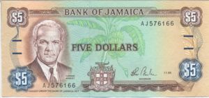 Jamaica, 5 Dollar, P70a