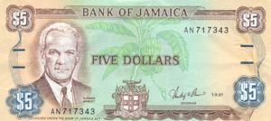 Jamaica, 5 Dollar, P70b
