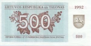 Lithuania, 500 Talonas, P44