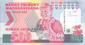 Madagascar, 500/2500 Ariary/Franc, P72Ab