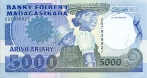 Madagascar, 1000/5000 Ariary/Franc, P73b