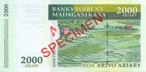 Madagascar, 2000/10000 Ariary/Franc, P93s