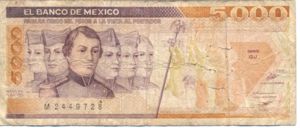 Mexico, 5,000 Peso, P88a