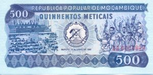 Mozambique, 500 Meticais, P127