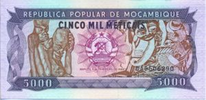 Mozambique, 5,000 Meticais, P133b