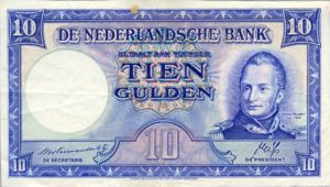 Netherlands, 10 Gulden, P75b