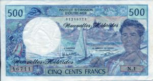 New Hebrides, 500 Franc, P19c