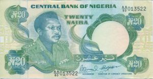 Nigeria, 20 Naira, P26e