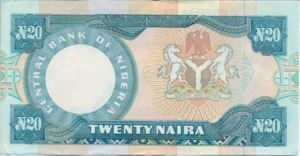 Nigeria, 20 Naira, P26e