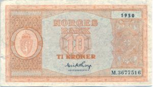 Norway, 10 Krone, P26l