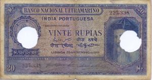 Portuguese India, 20 Rupee, P37