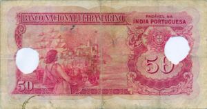 Portuguese India, 50 Rupee, P38 Sign.2