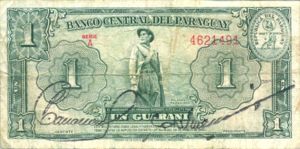 Paraguay, 1 Guarani, P185a