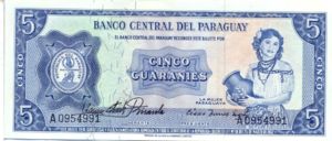 Paraguay, 5 Guarani, P194