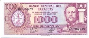 Paraguay, 1,000 Guarani, P213