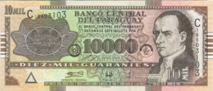 Paraguay, 10,000 Guarani, P224a