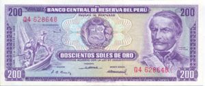 Peru, 200 Soles De Oro, P96a