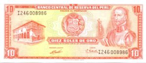 Peru, 10 Soles De Oro, P100b v2