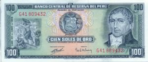 Peru, 100 Soles De Oro, P102a