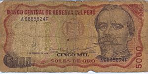 Peru, 5,000 Soles De Oro, P119