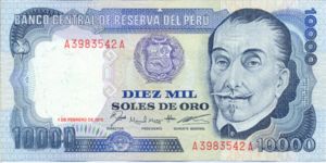 Peru, 10,000 Soles De Oro, P120