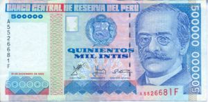 Peru, 500,000 Intis, P146A