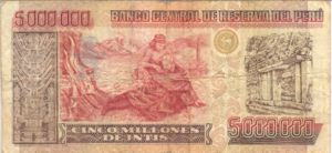 Peru, 5,000,000 Intis, P150