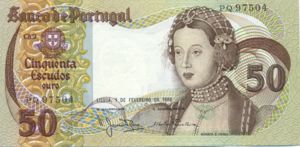 Portugal, 50 Escudo, P174b Sign.1