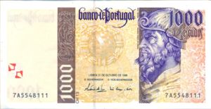Portugal, 1,000 Escudo, P188b Sign.1