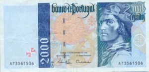 Portugal, 2,000 Escudo, P189b Sign.1