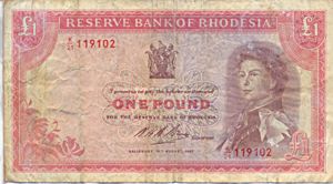Rhodesia, 1 Pound, P28a