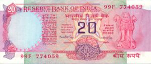 India, 20 Rupee, P82f