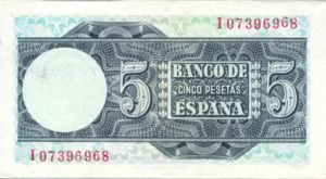 Spain, 5 Peseta, P136a