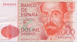 Spain, 2,000 Peseta, P159