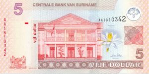 Suriname, 5 Dollar, P157a