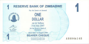 Zimbabwe, 1 Dollar, P37, RBZ B28a