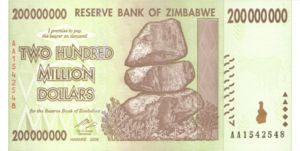 Zimbabwe, 200,000,000 Dollar, P81, RBZ B72a