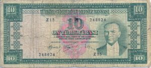 Turkey, 10 Lira, P159a