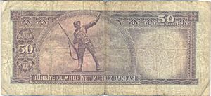 Turkey, 50 Lira, P187a