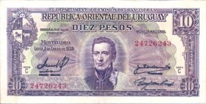 Uruguay, 10 Peso, P37c