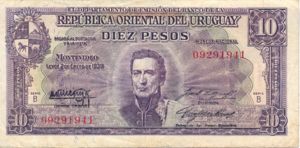Uruguay, 10 Peso, P37b