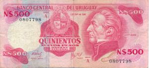 Uruguay, 500 New Peso, P63a