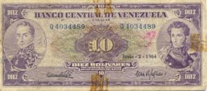 Venezuela, 10 Bolivar, P45b