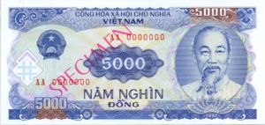 Vietnam, 5,000 Dong, P108s, SBV B36as