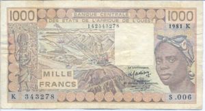 West African States, 1,000 Franc, P707Kb