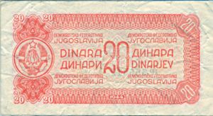 Yugoslavia, 20 Dinar, P51c