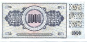 Yugoslavia, 1,000 Dinar, P86