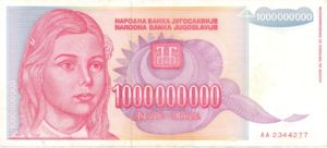 Yugoslavia, 1,000,000,000 Dinar, P126