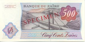 Zaire, 500 Zaire, P30s