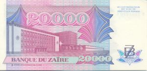 Zaire, 20,000 Zaire, P39a